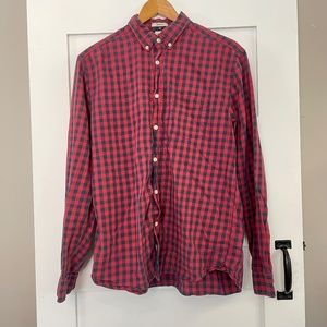 H&M L.O.G.G. Men's Red & Blue Plaid Button Down Shirt - XL